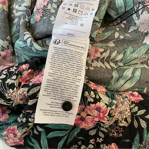 VERO MODA XS Print Boquet Kimono Shirt Dress - Picture 15 of 16